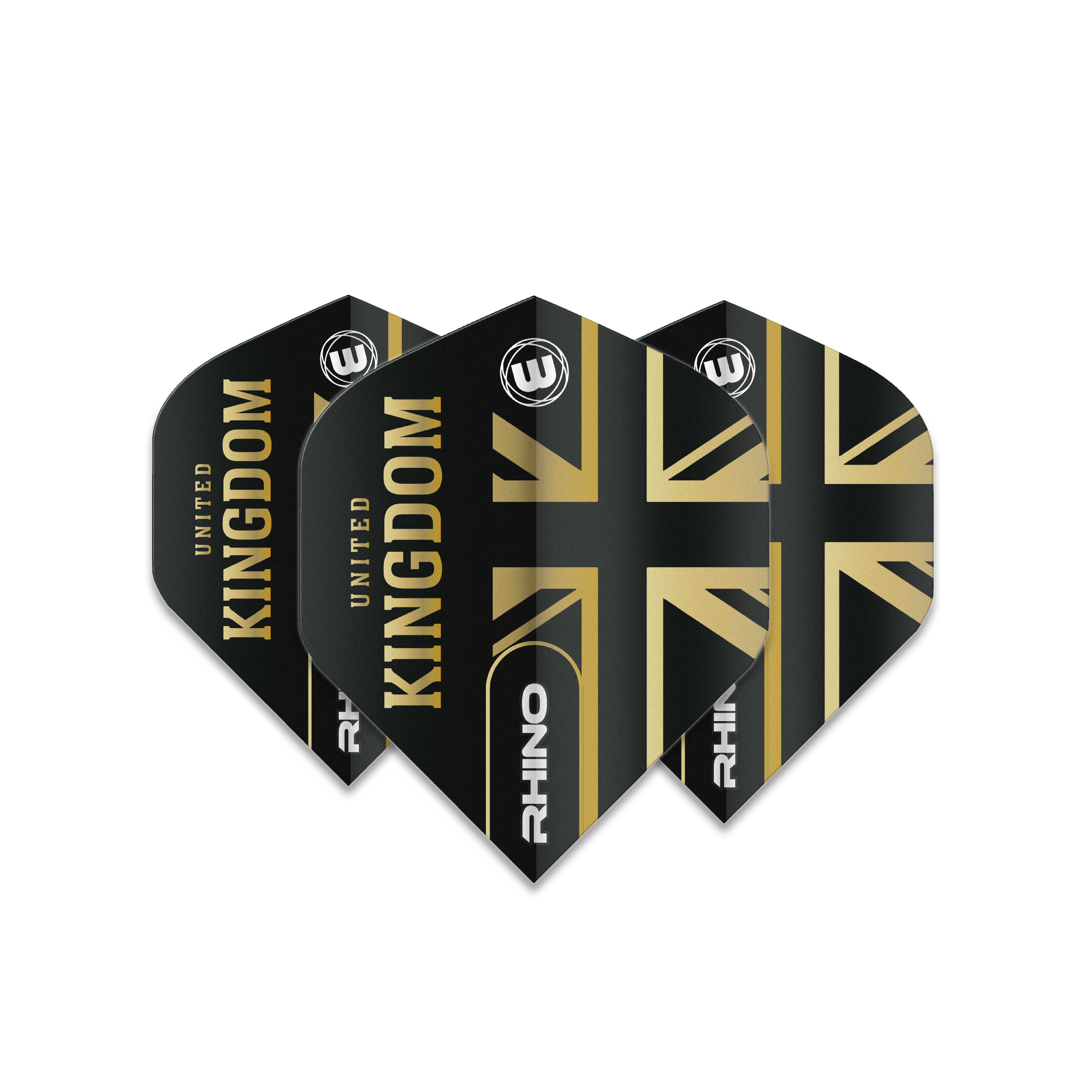 Click here to learn more about the Winmau Rhino Extra Thick Standard United Kingdom Flag Black & Gold Flights.